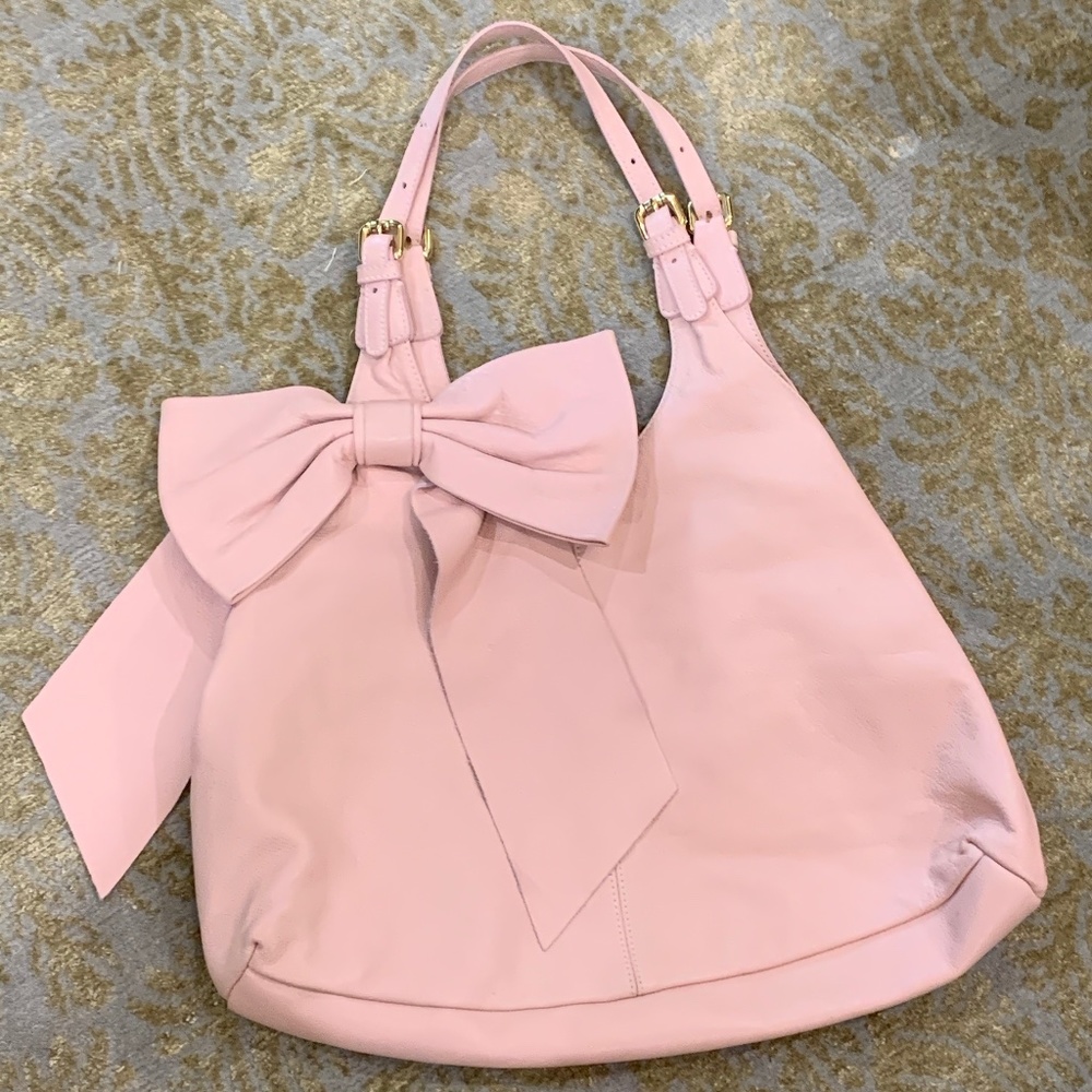REDValentino Pink Bow Leather Handbag